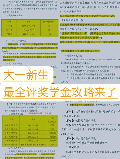 大学奖学金评选综合测评维度示意图