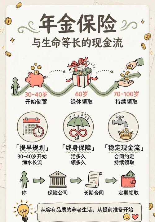 年金险投保领取现金流示意图