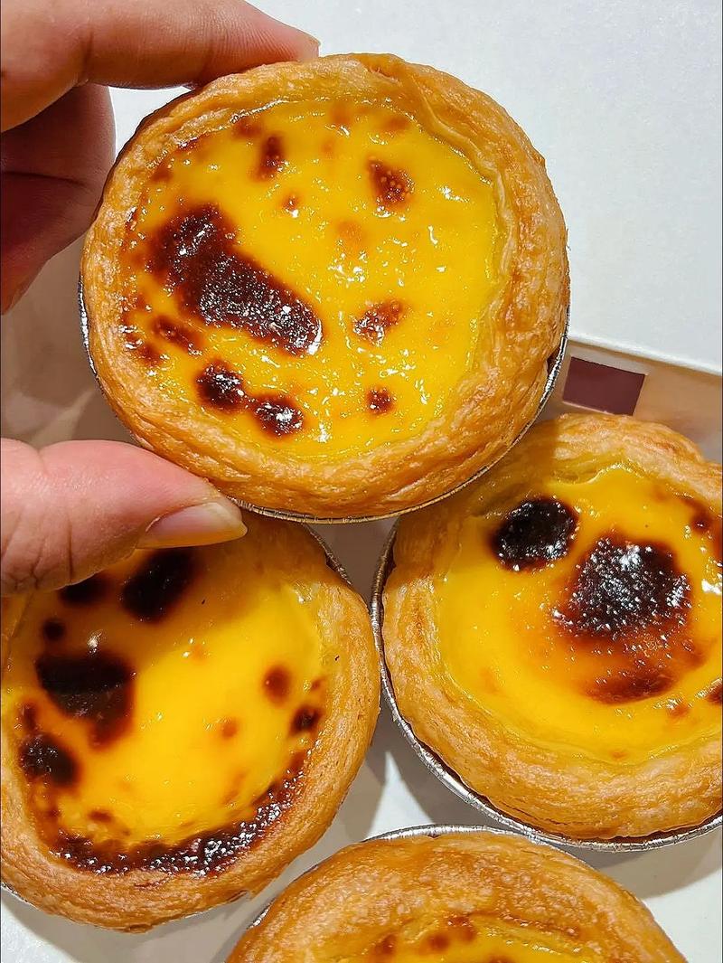 肯德基葡式蛋挞特写 金黄酥脆焦斑