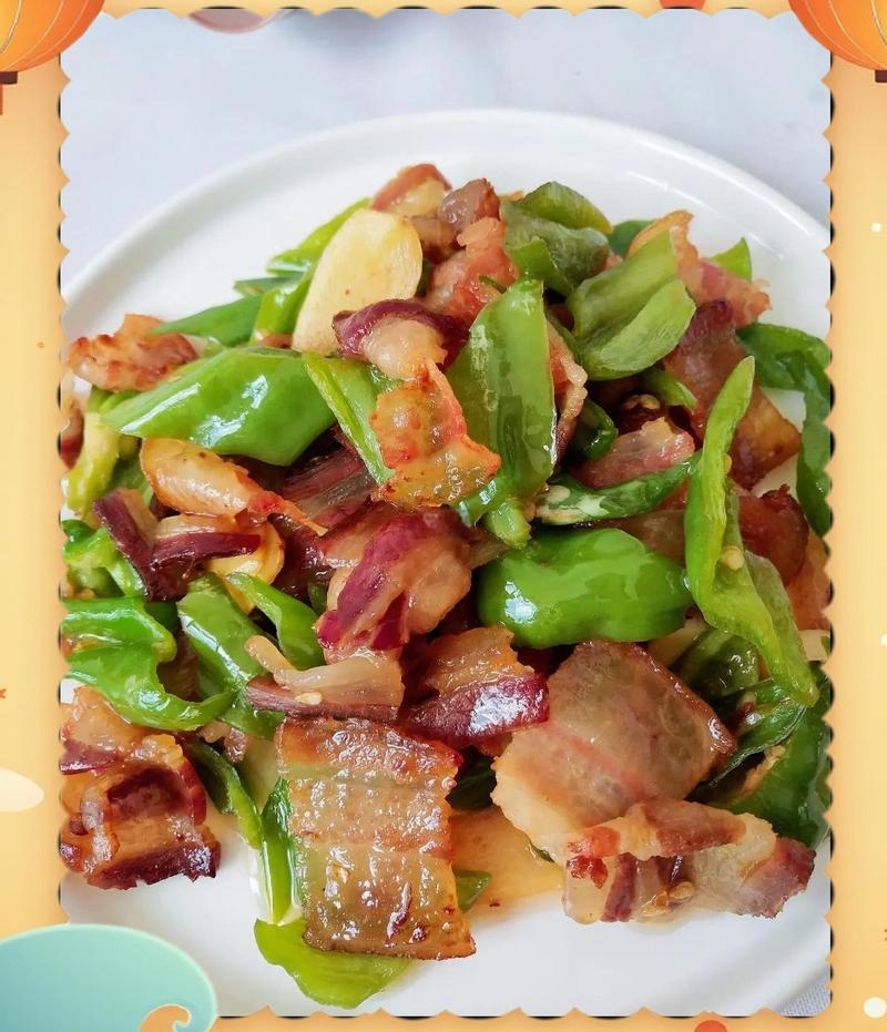 南漳农家乐豆渣巴炒腊五花肉菜品
