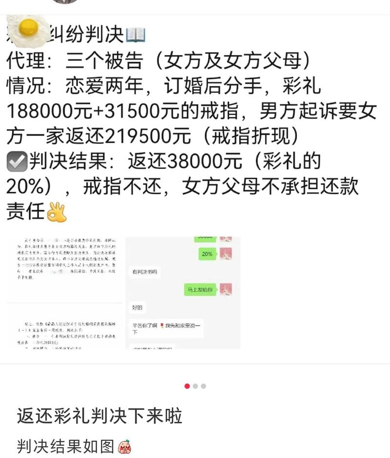 2020到2024年彩礼返还判决结果占比饼图