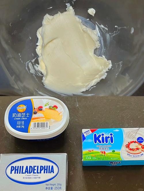不同品牌奶油奶酪质地对比实拍