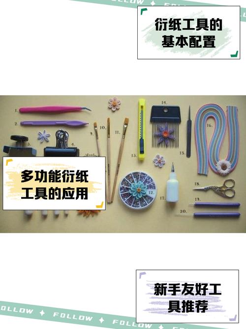 手工DIY基础工具套装摆放整齐