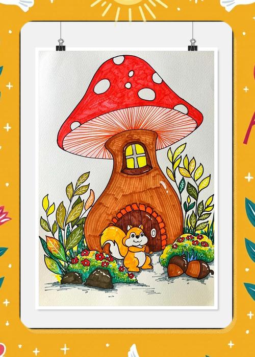 儿童画万物有灵童话手绘作品