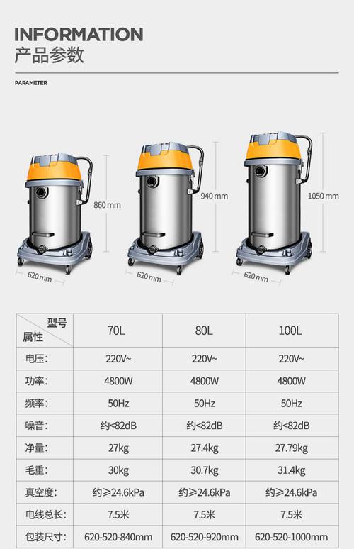 不同类型工业吸尘器分类展示图