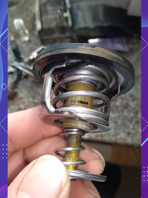 拆下来的汽车节温器沸水开度测试图