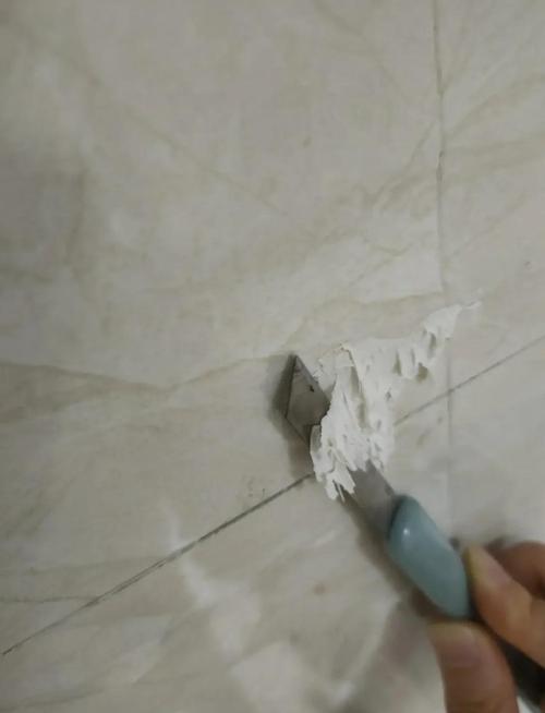 出租房瓷砖免钉胶残留清理现场