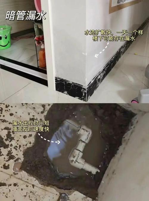 厨卫漏水维修暗管漏点定位示意图
