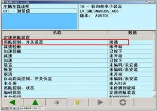 汽车诊断仪读刹车开关状态数据流界面