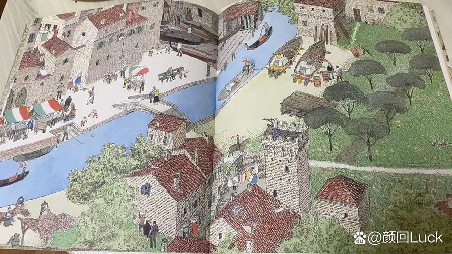 安野光雅《旅之绘本》欧洲小镇场景插画
