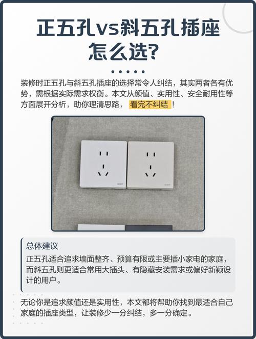 斜五孔插座与大插头不打架的对比图