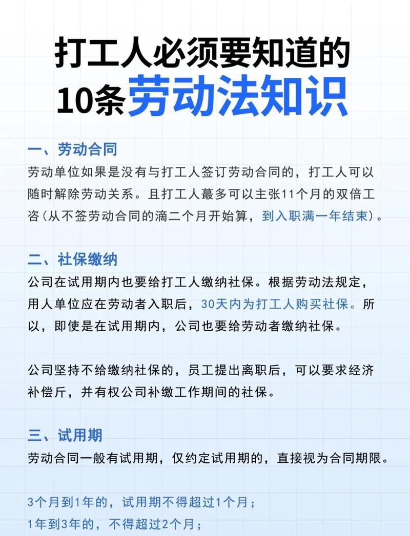 企业试用期员工社保缴纳劳动法条文公示图