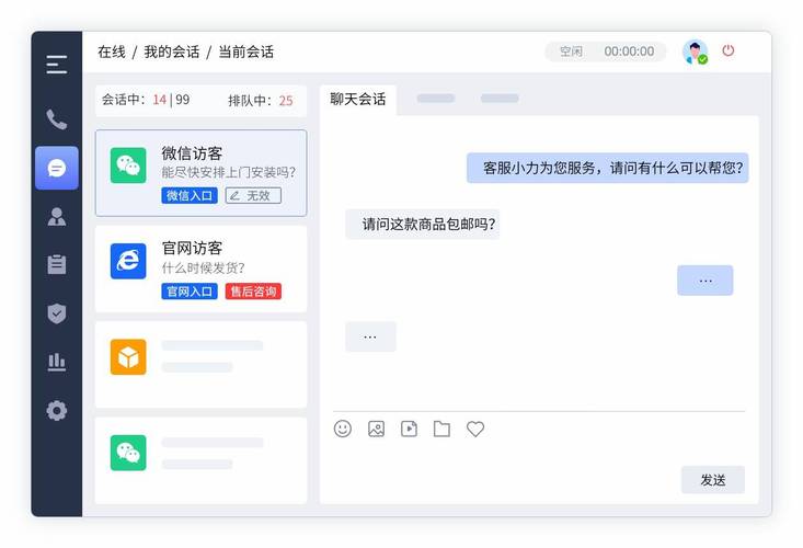 电商智能客服后台对话分流界面