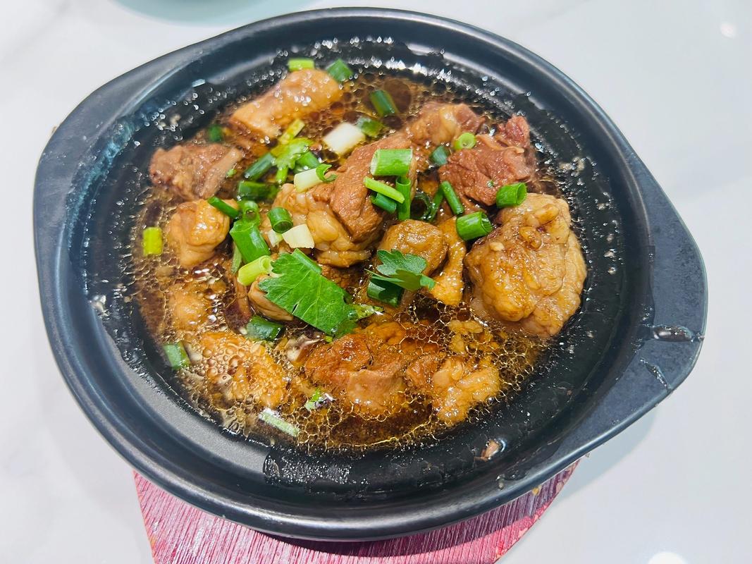 小火慢炖肉类食材的砂锅实拍图