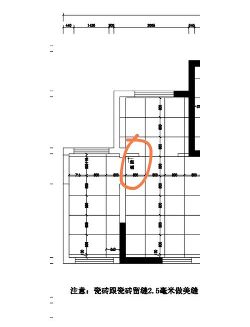瓷砖通铺排版预排线弹墙示意图