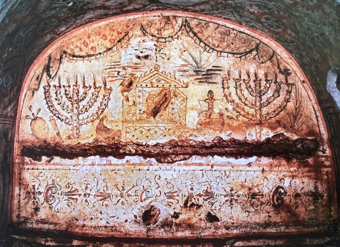 罗马地下墓穴壁画锚十字架图案