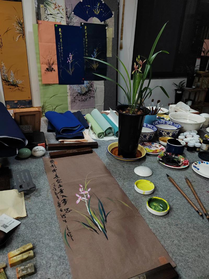民间画师书房国画创作现场