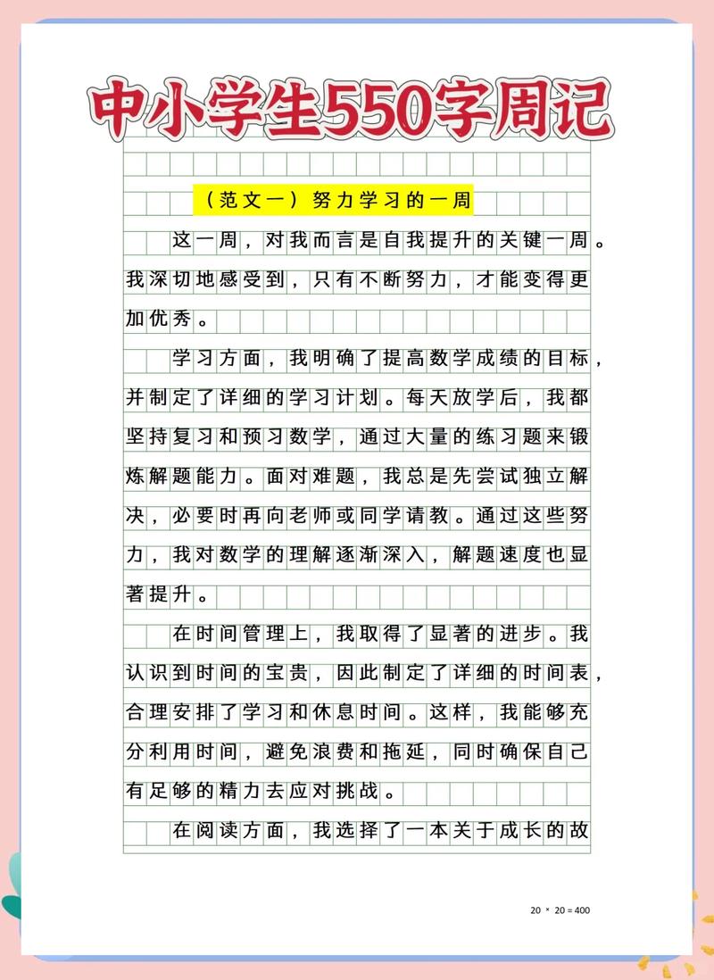一名学生写进步日志专注自身成长