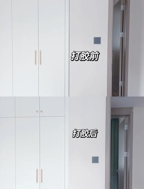 定制衣柜与墙面缝隙玻璃胶收边实拍