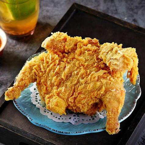 肯德基脆皮鸡特写酥脆外皮