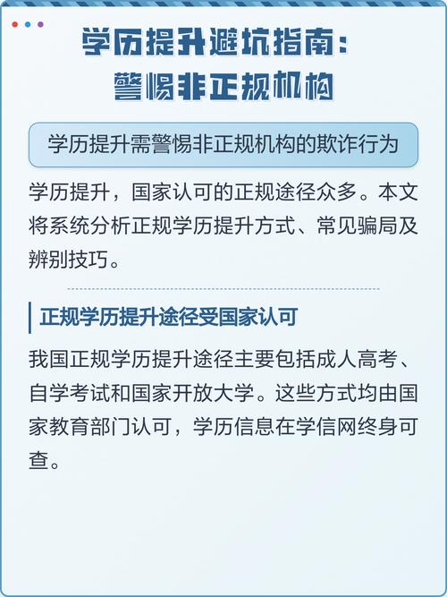 常见学历进阶项目避坑提醒信息图